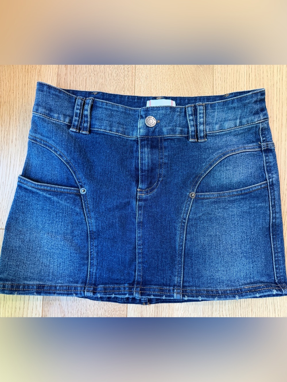 BDG Tatiana Moto Denim Micro Mini Skirt Size Small